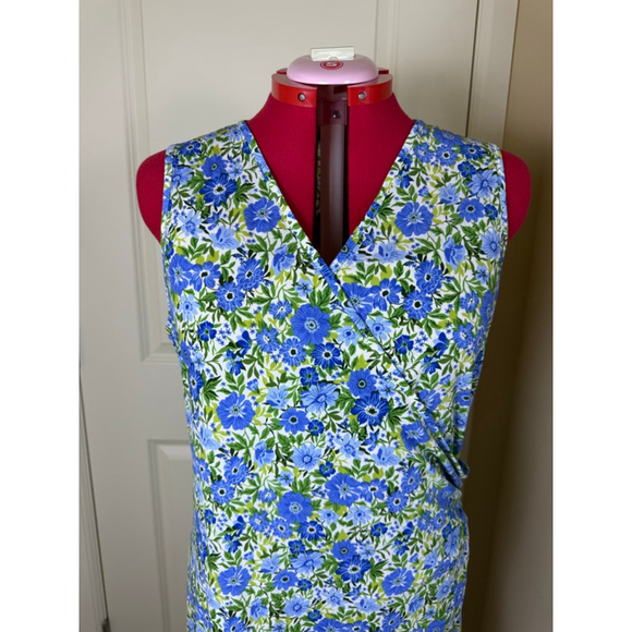 BY DESIGN Dresses & Skirts - NWT Women's By Design Blue Green Floral Midi Wrap Dress Plus Size 1X